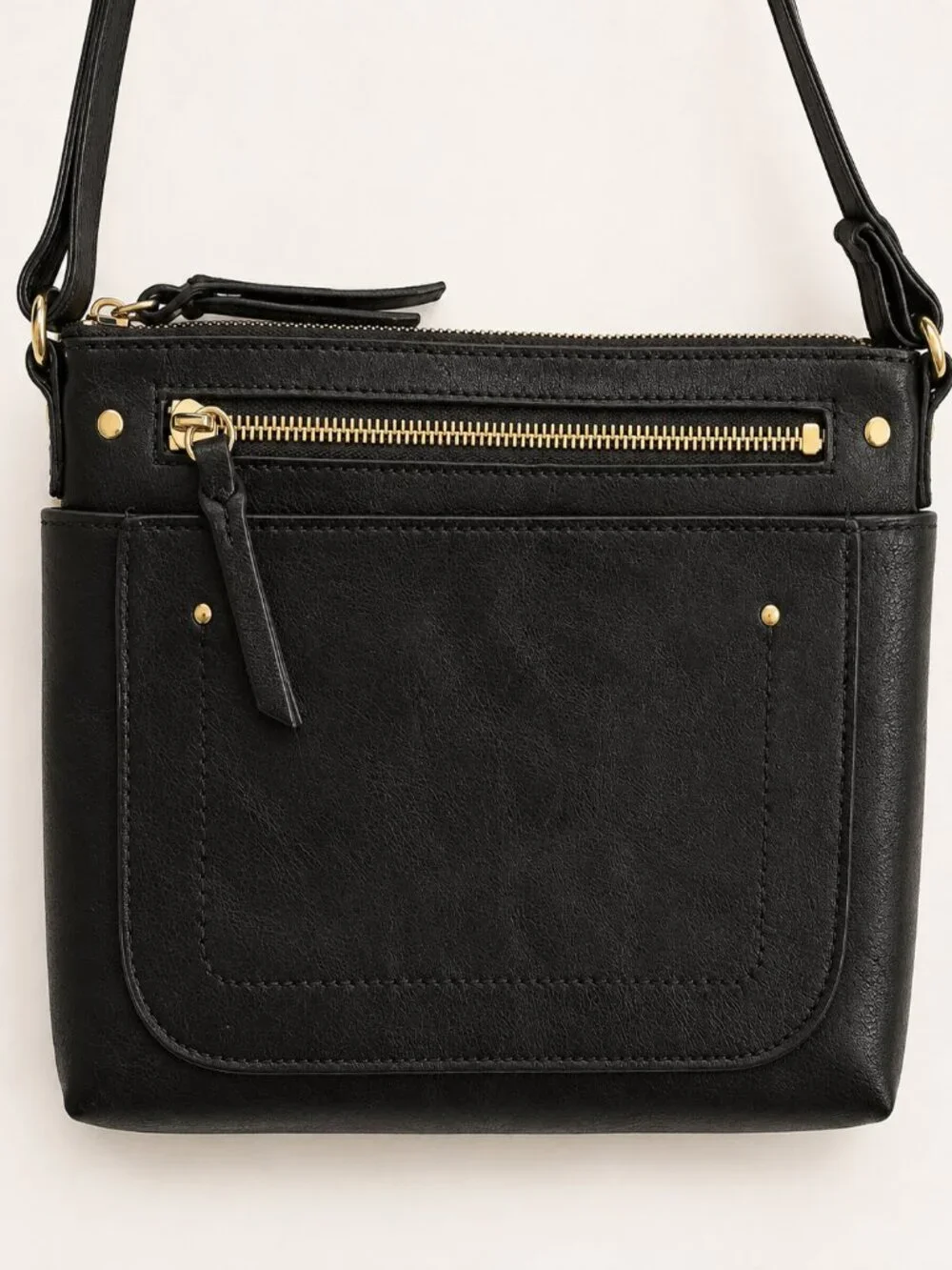I.N.C. INTERNATIONAL CONCEPTS Riverton Messenger Crossbody Black Leather